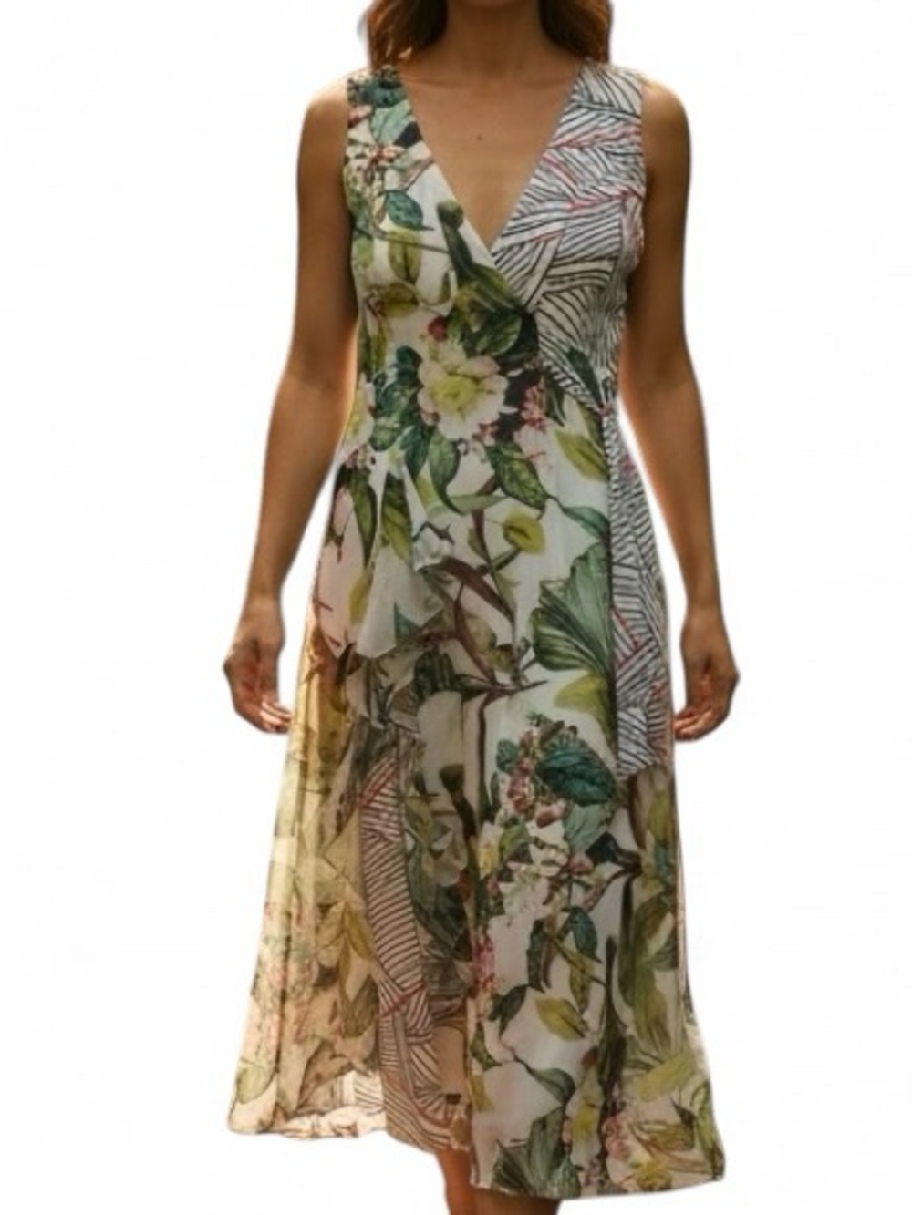 Kate & Mallory Floral Wrap Maxi  Dress in Multi-Colors  Sz M